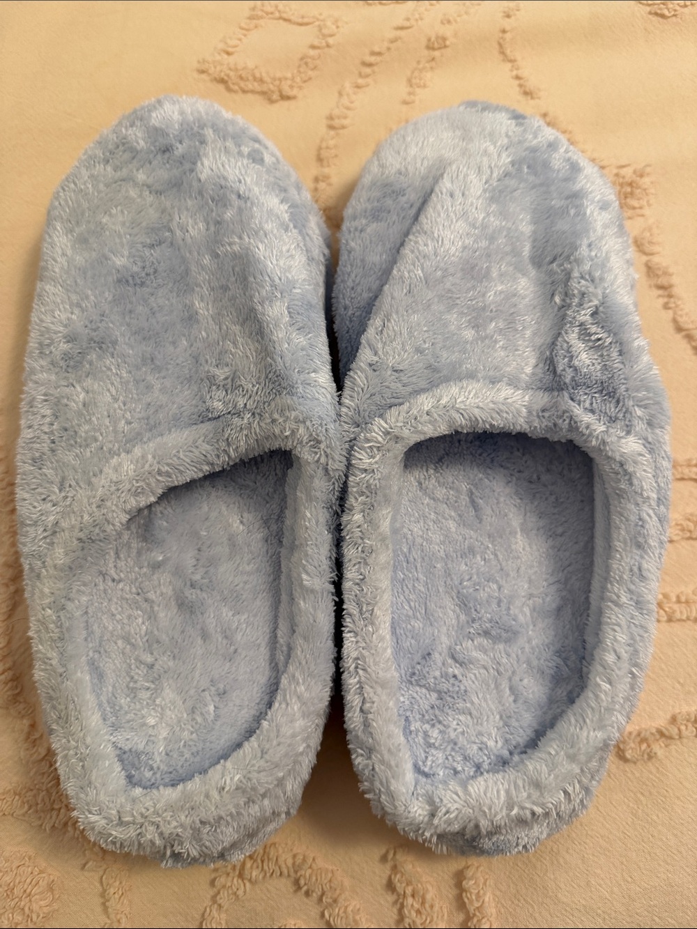Cozy Light Blue Plush Slip-On Slippers
